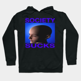 Society Sucks - Retro y2k Graphic Funny Introvert Antisocial Sarcasm Hoodie